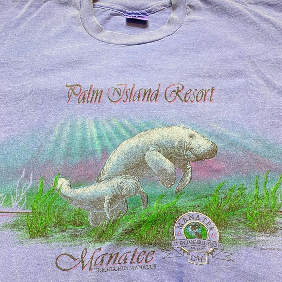 Vintage Florida Manatee Endangered Species T-Shirt Single Stitch All Over Nature - Picture 5 of 7